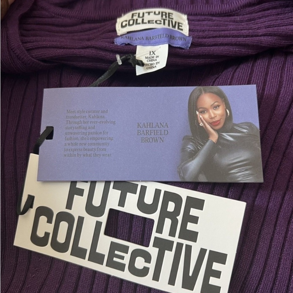 Future Collective Kahlana Barfield
Brown Twisted Back Sweater Purple new - Picture 6 of 8